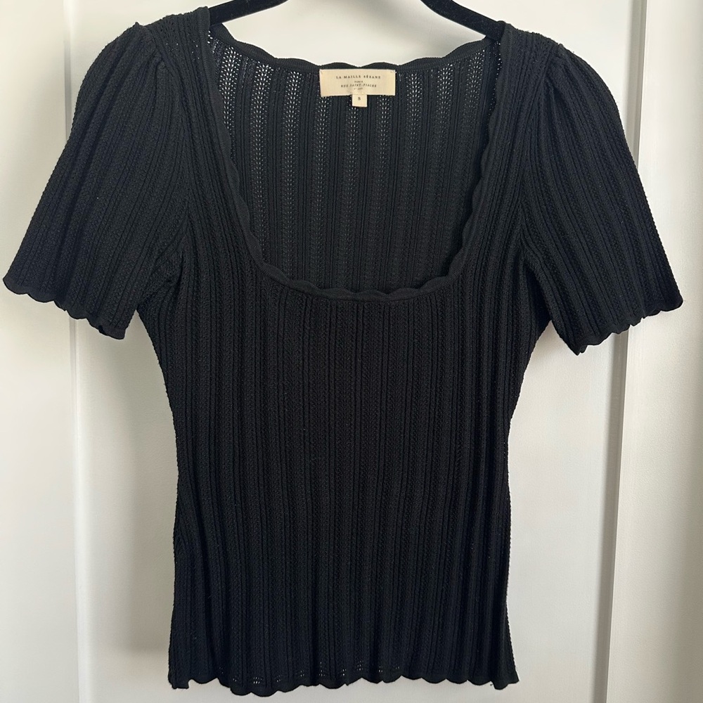 Sézane Maille Anil Sweater in Black, Size S